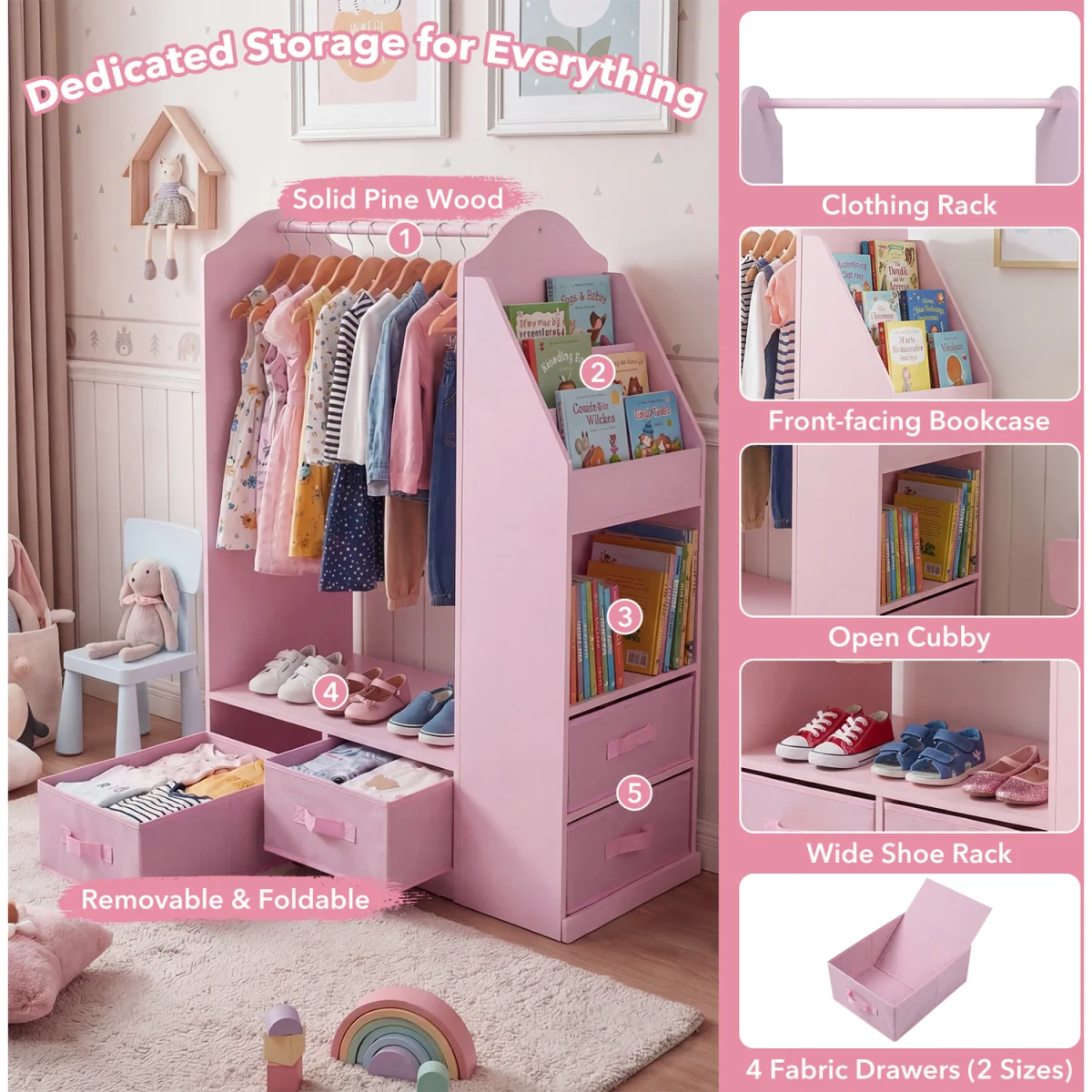 Kids Wardrobe with Mirror – image 10