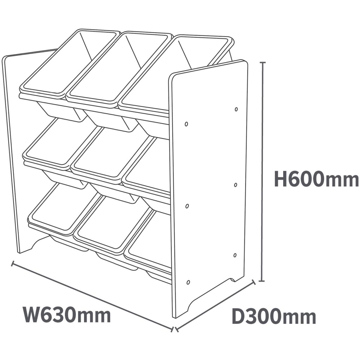 Kids Safari Storage Shelf Unit with 9 Plastic Storage Boxes - Multicoloured – image 5