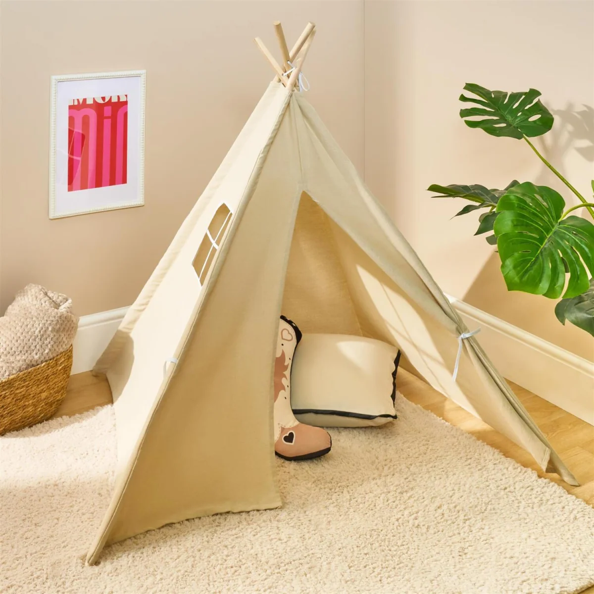 OHS Foldable Kids Storage Teepee - Natural – image 2