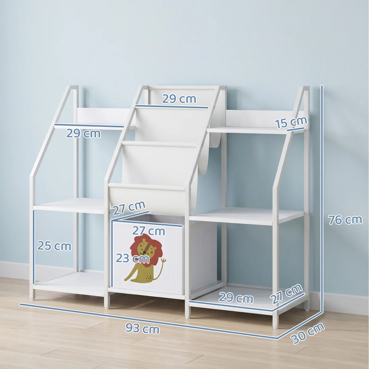 AIYAPLAY Kids Bookshelf and Toy Storage for Nursery, Bedroom, White - White – image 6