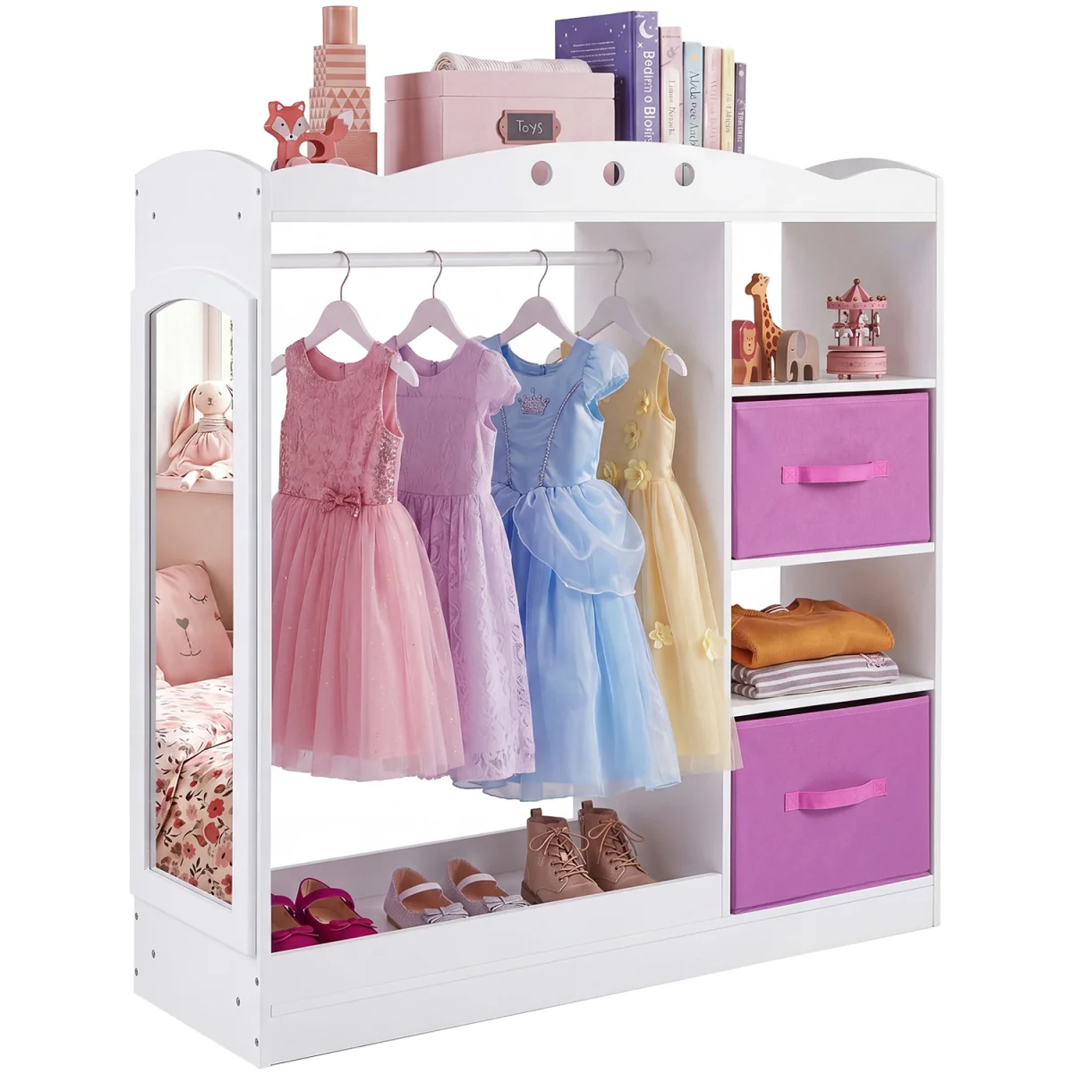 Kids Wooden Toddler Costume Wardrobe - White – image 2