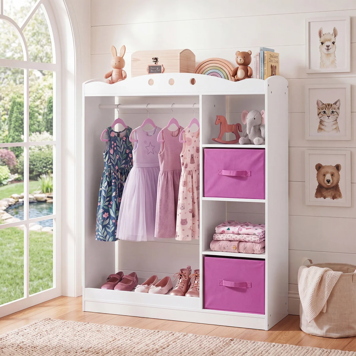 Kids Wooden Toddler Costume Wardrobe - White – image 4