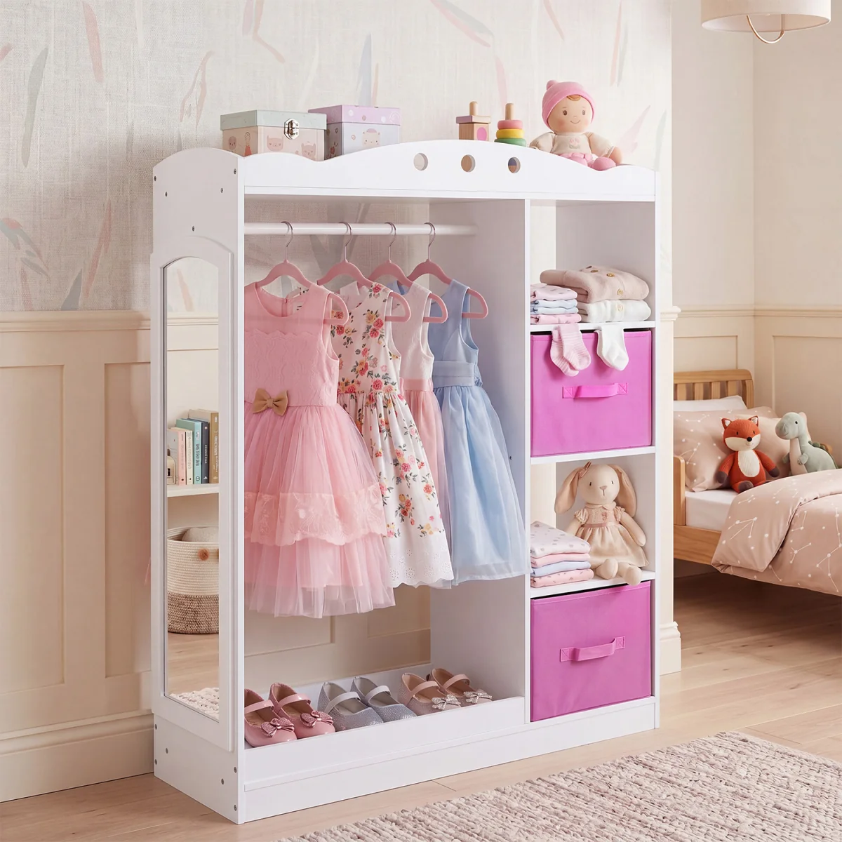 Kids Wooden Toddler Costume Wardrobe - White – image 5