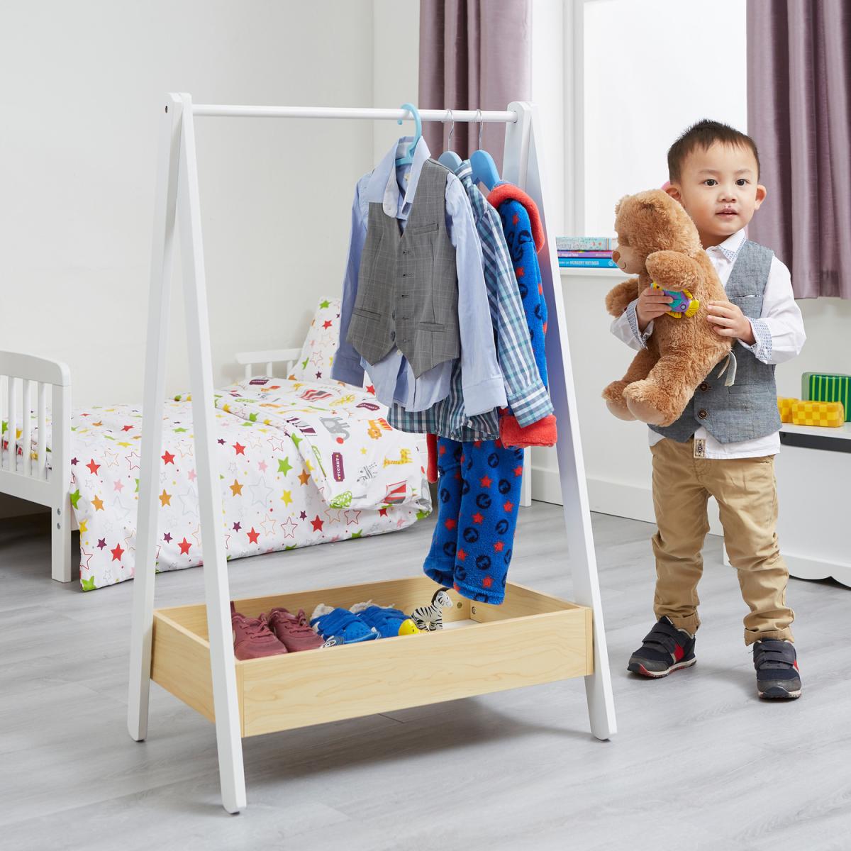 Children's Dressing Rail - White and Pine – image 8