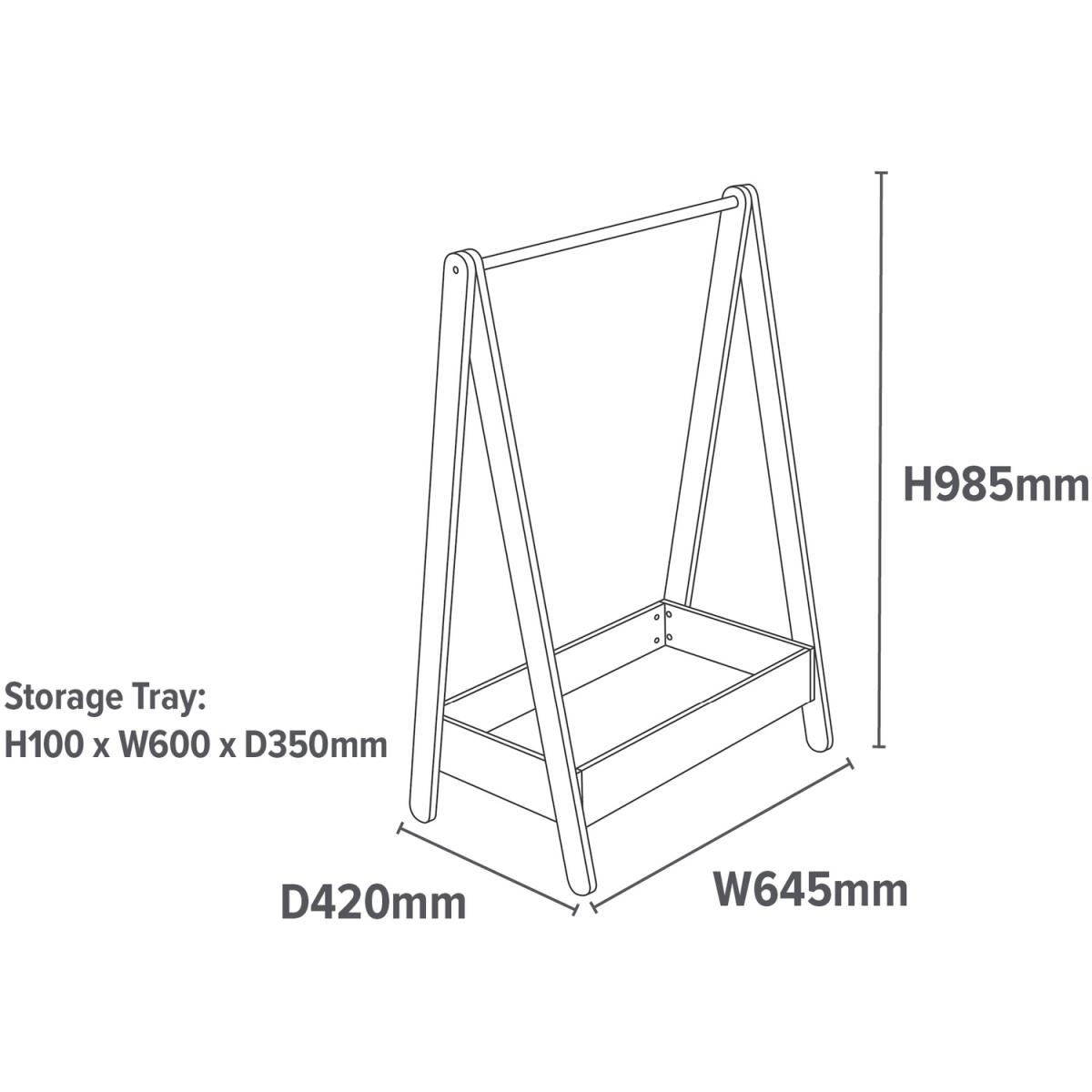 Children's Dressing Rail - White and Pine – image 9