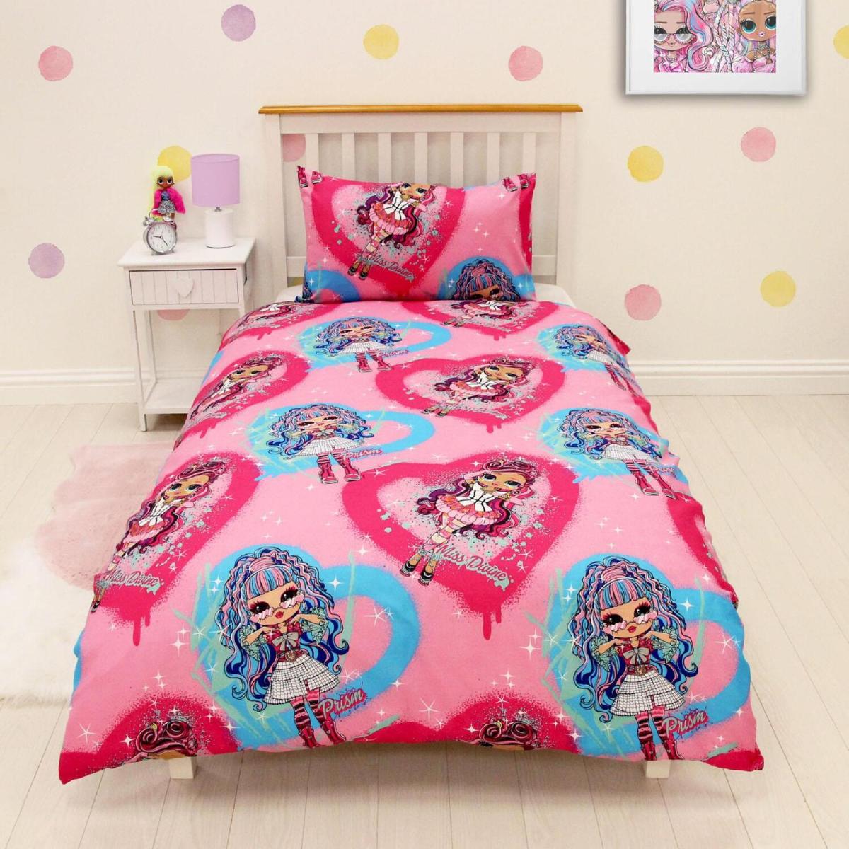 LOL OMG Queens Duvet Cover with Pillowcase Bedding Girls Quilt Set - Pink – image 2
