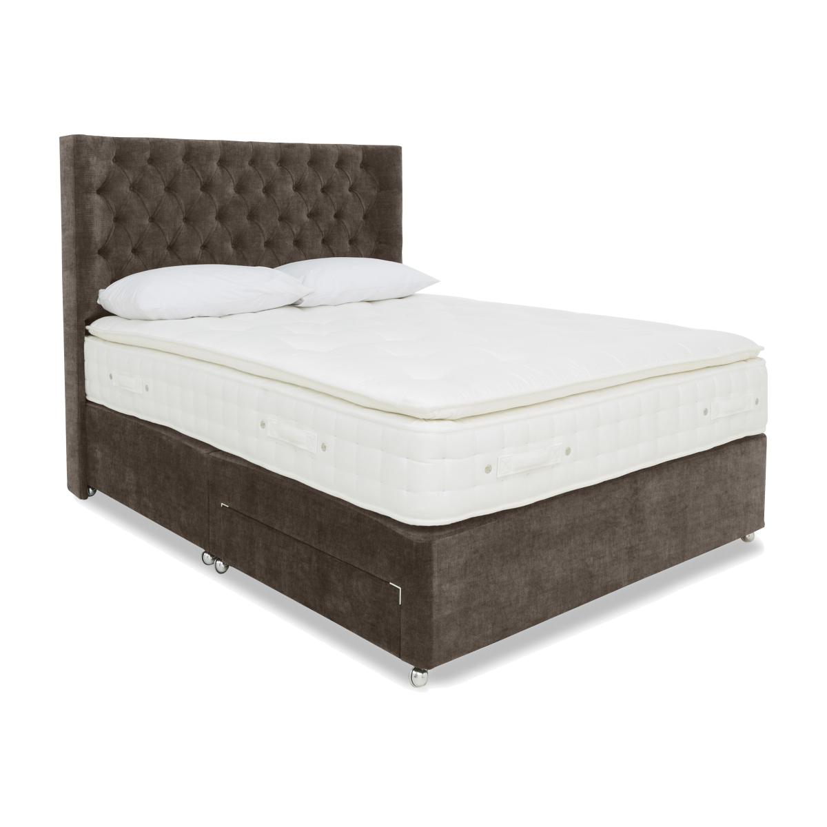Highgrove - Sanctum Nature 2000 Pillowtop Divan Set with Continental Drawers - Small Double - Linoso Nutmeg – image 1