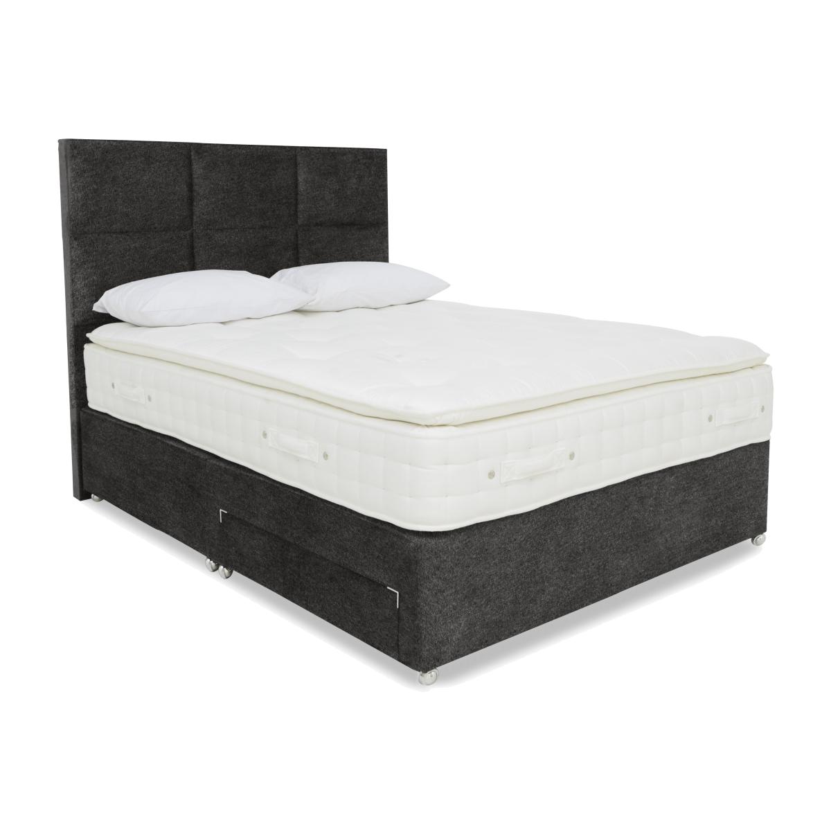Highgrove - Sanctum Nature 2000 Pillowtop 2 Drawer Divan Set with Fytche Headboard - Small Double - Iron Tweed – image 1