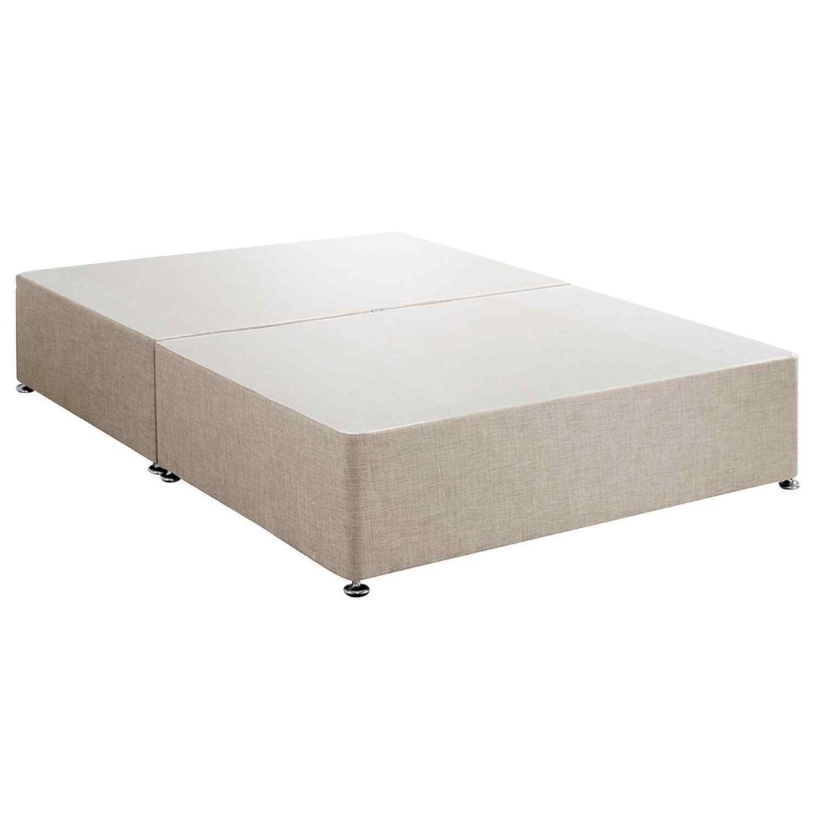 Amara Divan Base Only - Crushed Fabric, 2 Drawers Left Side - Cream / Small Double – image 2