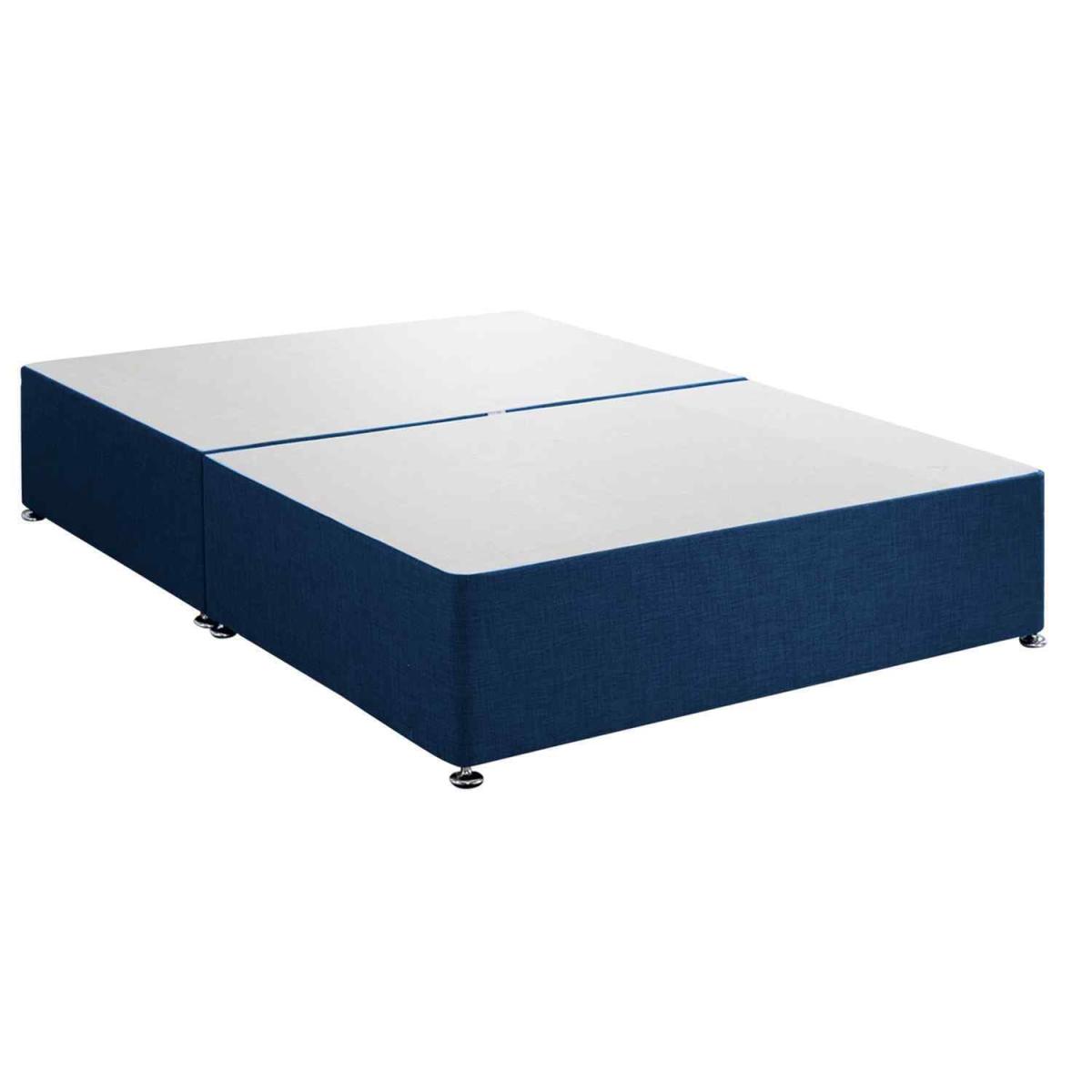 Amara Divan Base Only - Plush Fabric, 2 Drawers Left Side - Blue / Small Double – image 2