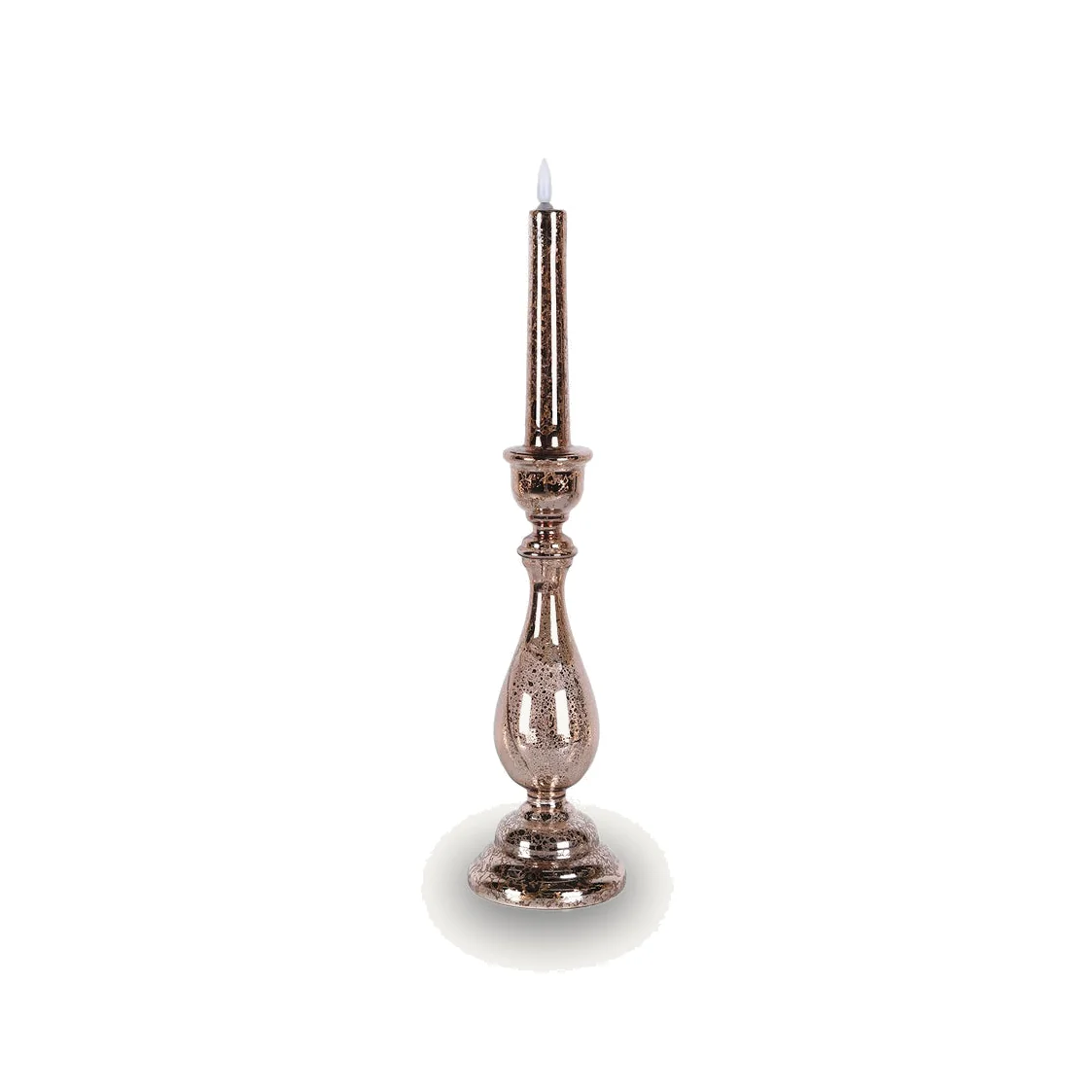Gold LED Glass Candlestick, Rose gold