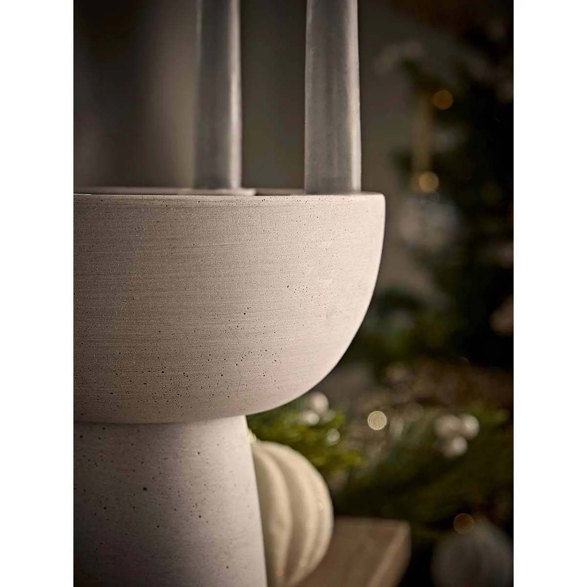 Tall Stone Look Candle Holder – image 2