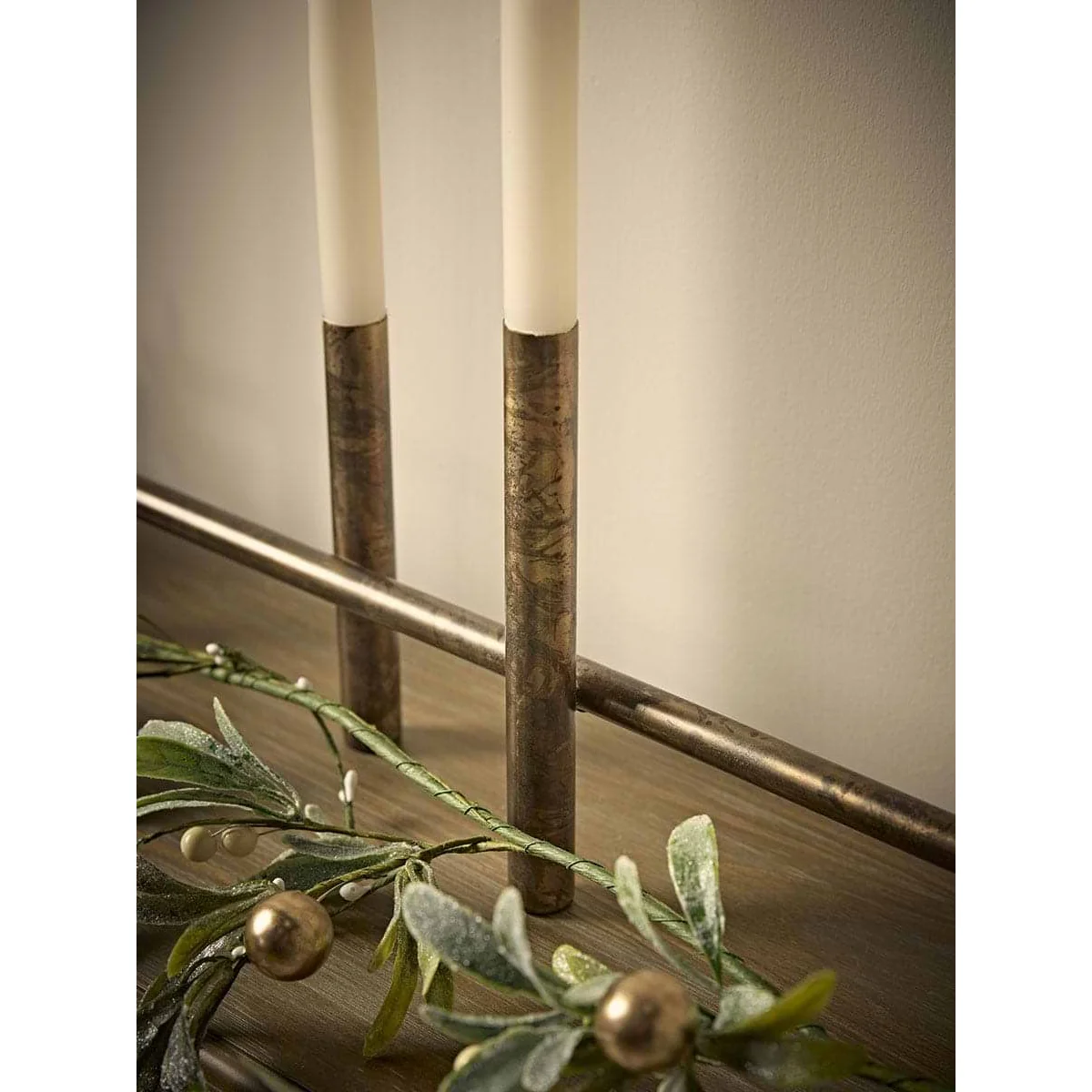 Antique Brass Five Stick Candle Holder – image 2