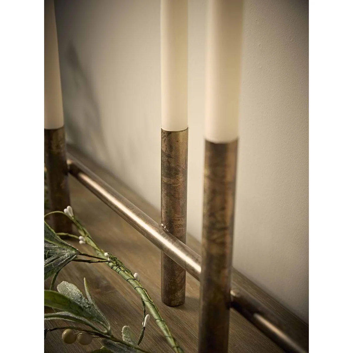 Antique Brass Five Stick Candle Holder – image 3