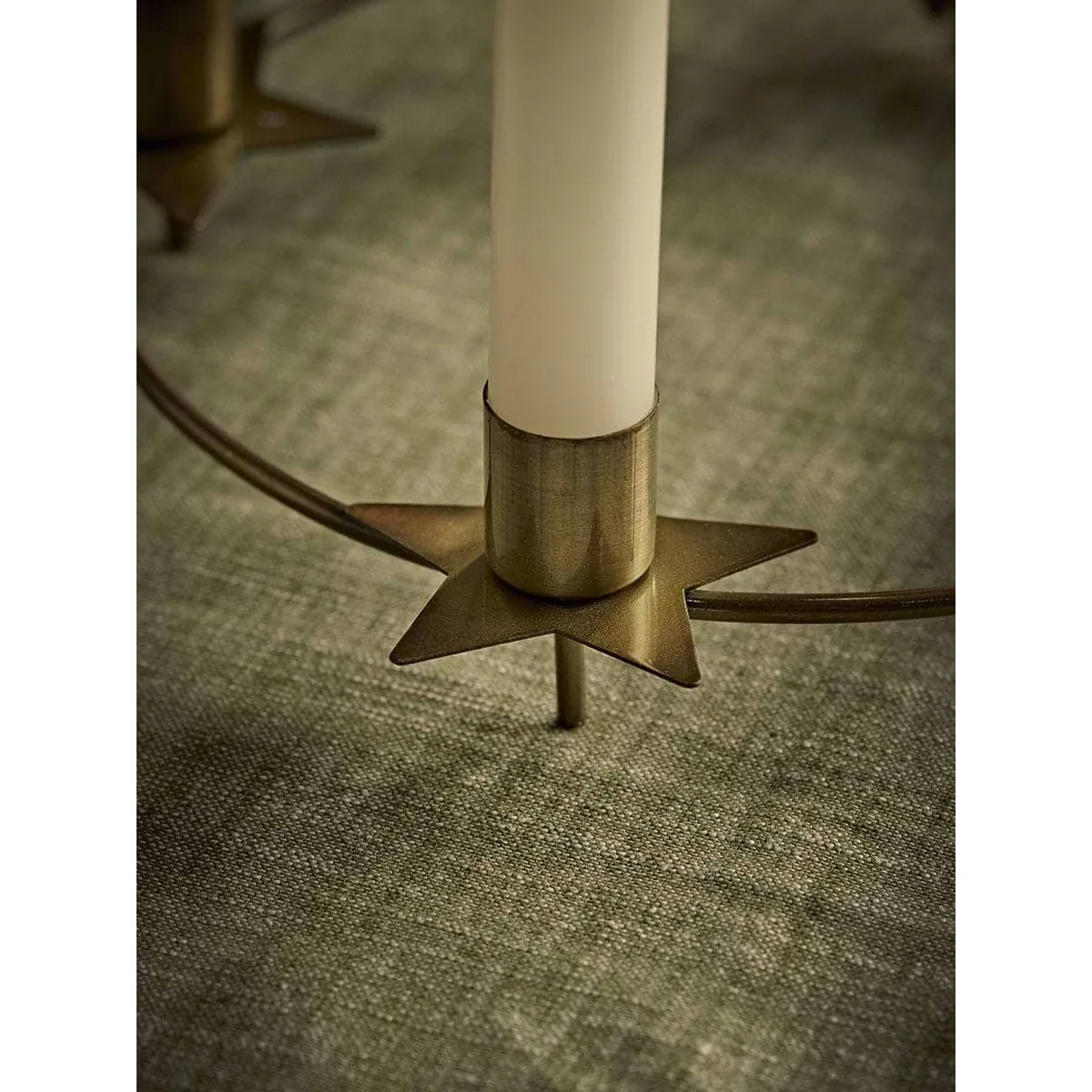 Antique Brass Round Candle Holder – image 4