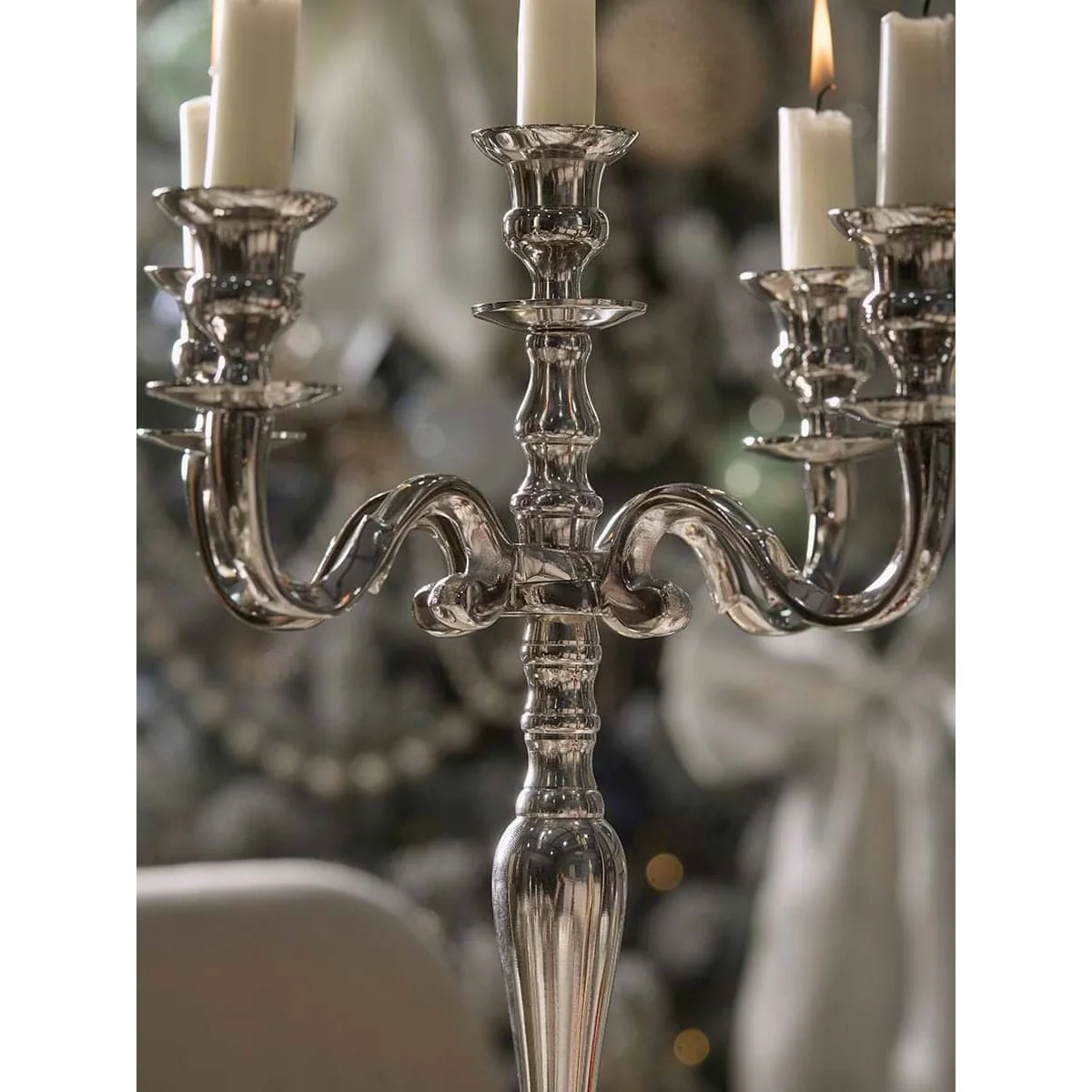 Small Classic Candelabra - Silver – image 2