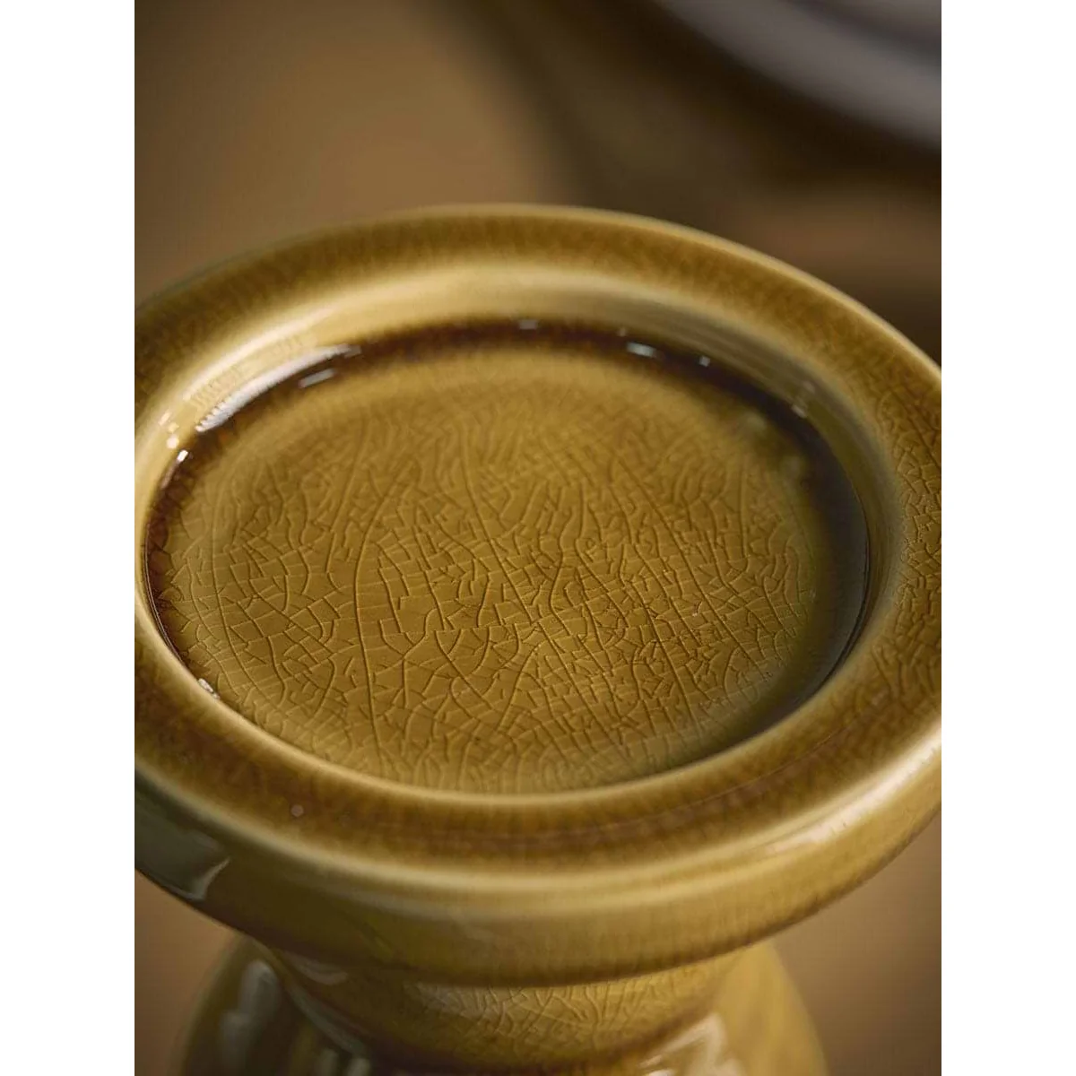 Crackle Glazed Candlestick Holder - Large – image 2