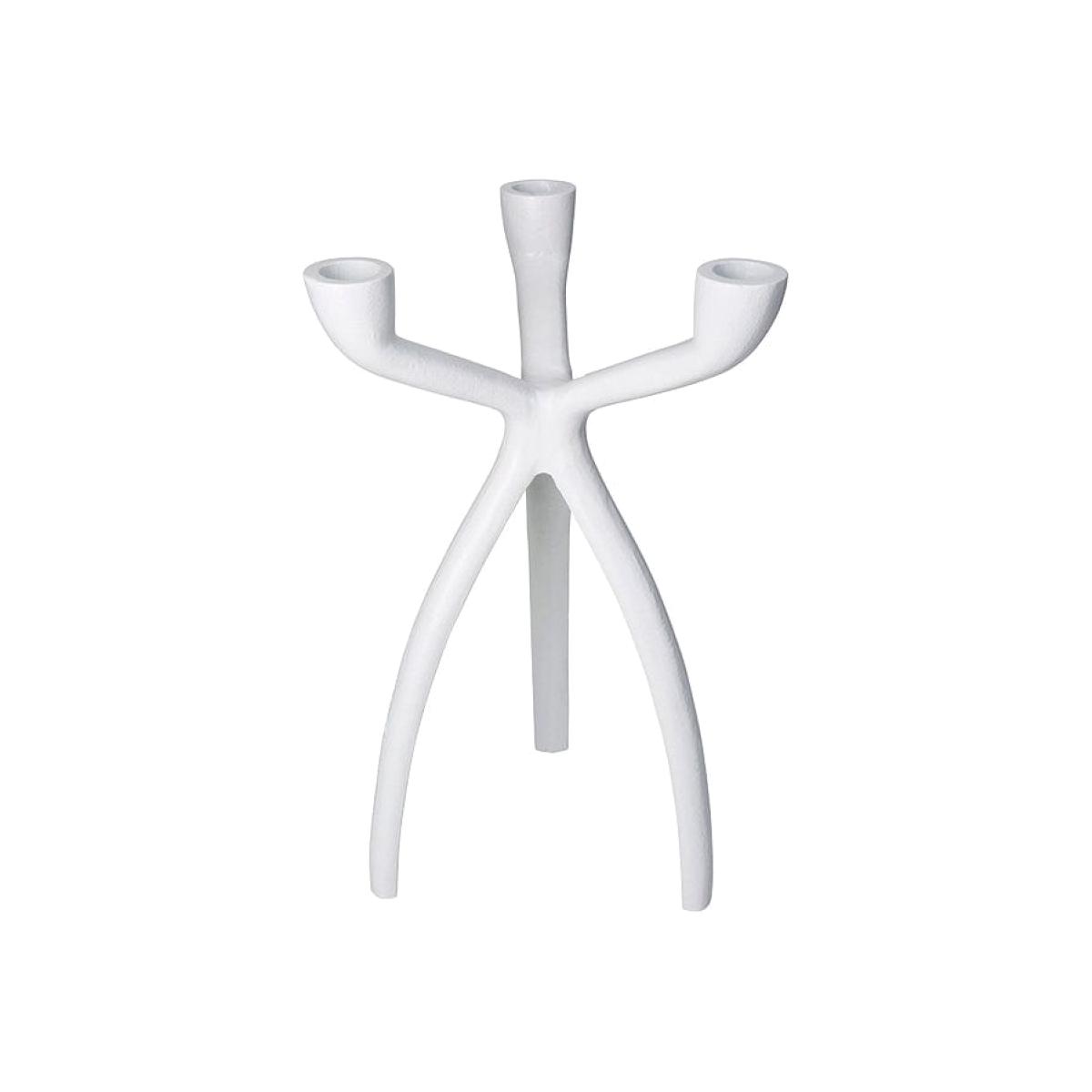 The Modern White Three-Armed Candleholder Large