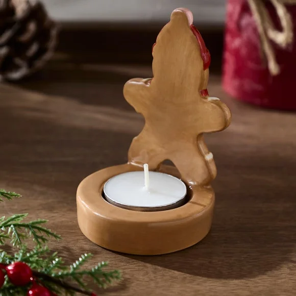Gingerbread Boy Ceramic Tealight Holder – image 2