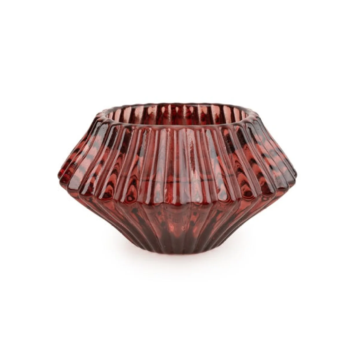 Red Diamond Glass Tealight Holder – image 2