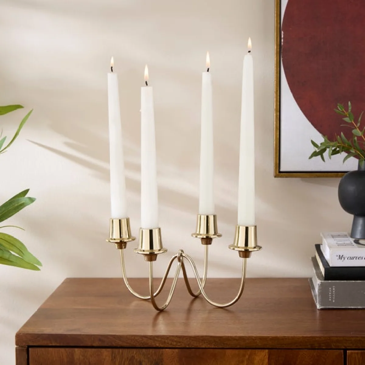Gold Candelabra Multi Candlestick Holder – image 1