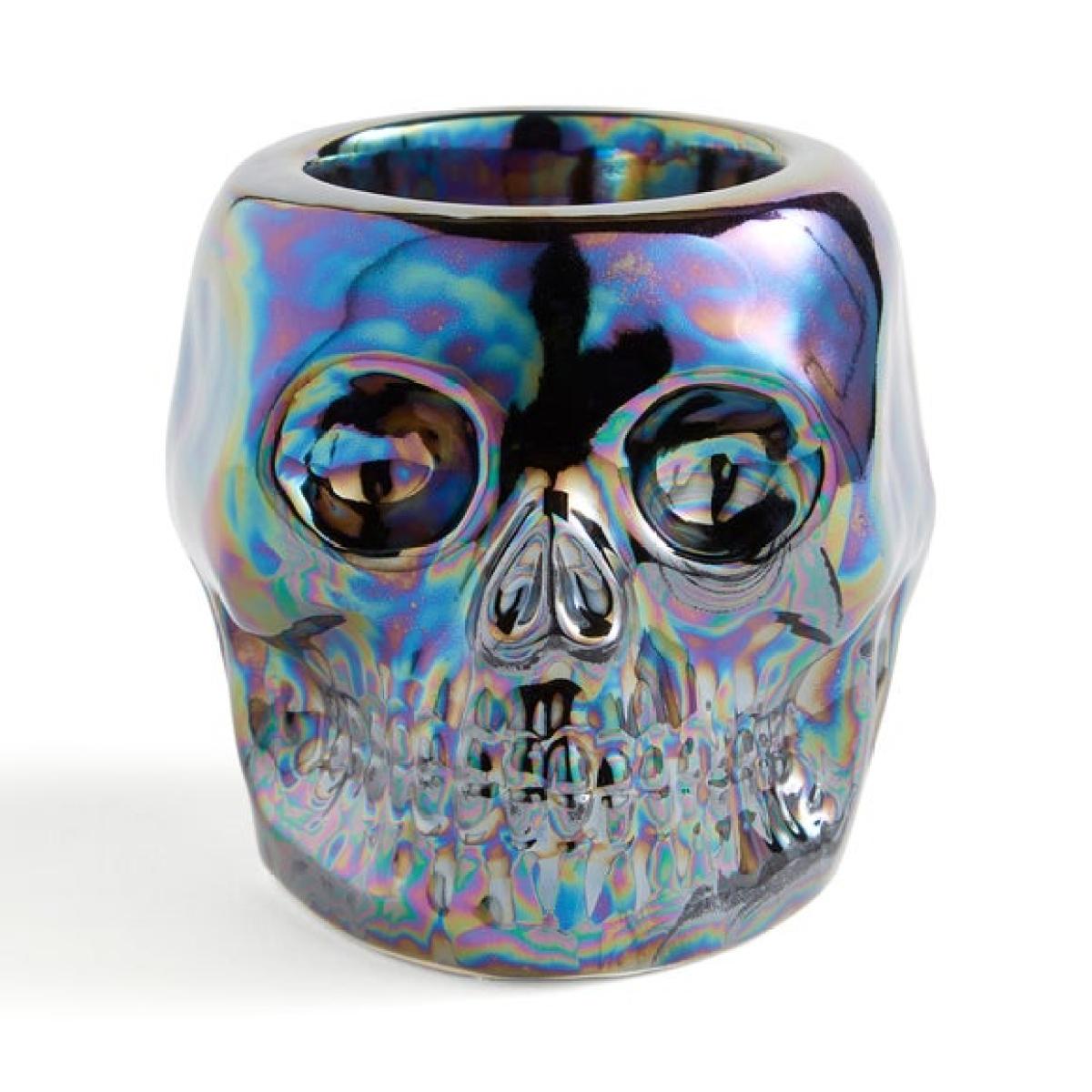 Iridescent Skull Tealight Candle Holder – image 3