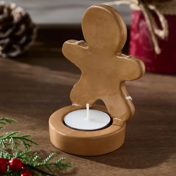 Gingerbread Man Ceramic Tealight Holder – image 2
