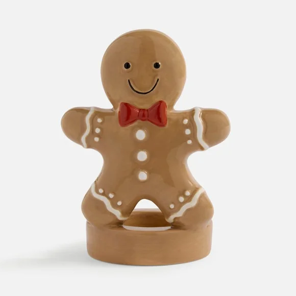 Gingerbread Man Ceramic Tealight Holder – image 3