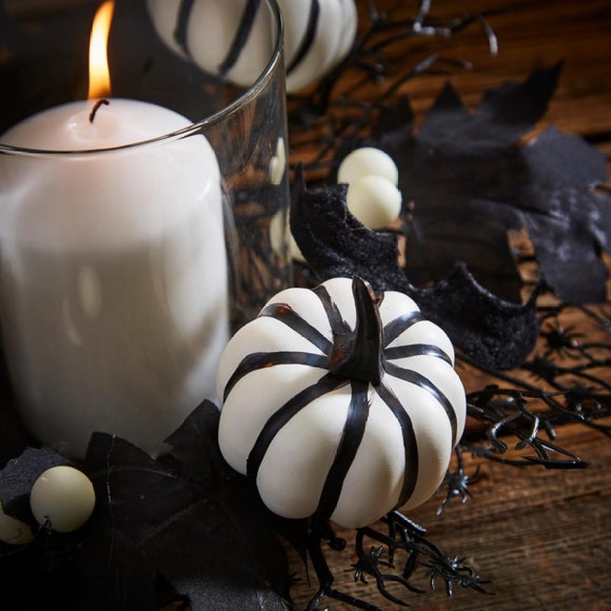 Faux Floral and Pumpkin Candle Holder – image 2