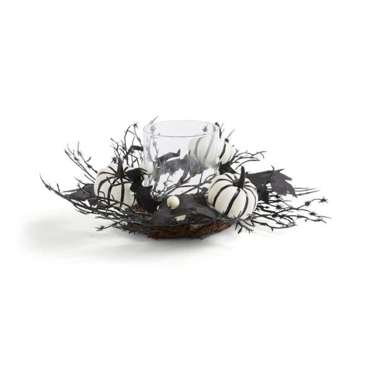 Faux Floral and Pumpkin Candle Holder – image 3