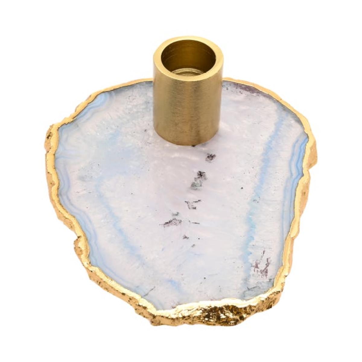 Hestia Celestial Blue Agate Candlestick Holder – image 3
