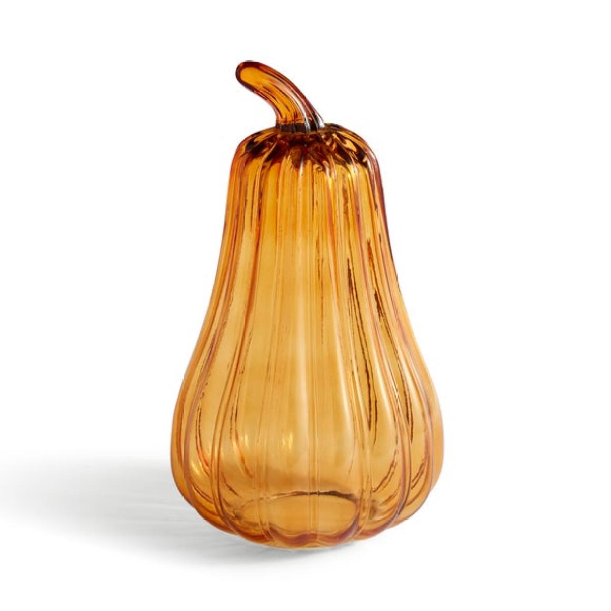 Tall Pumpkin Orange Glass Lantern – image 3