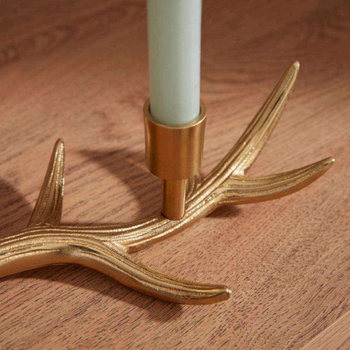 Stag Antler Gold Metal Multi Candlestick Holder – image 2