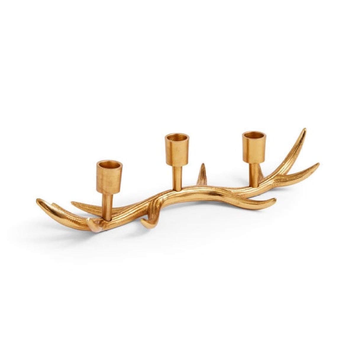 Stag Antler Gold Metal Multi Candlestick Holder – image 3