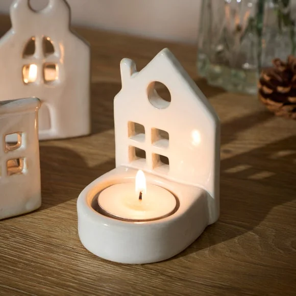 Set of 3 House Ceramic Tealight Holders – image 2