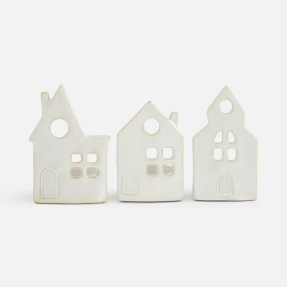 Set of 3 House Ceramic Tealight Holders – image 3