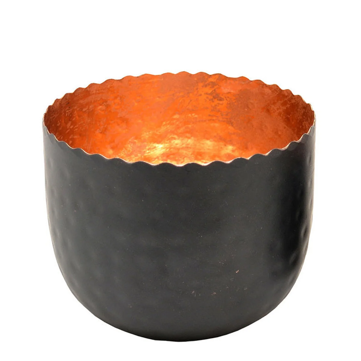 Large Copper & Black Tealight Holder – image 2
