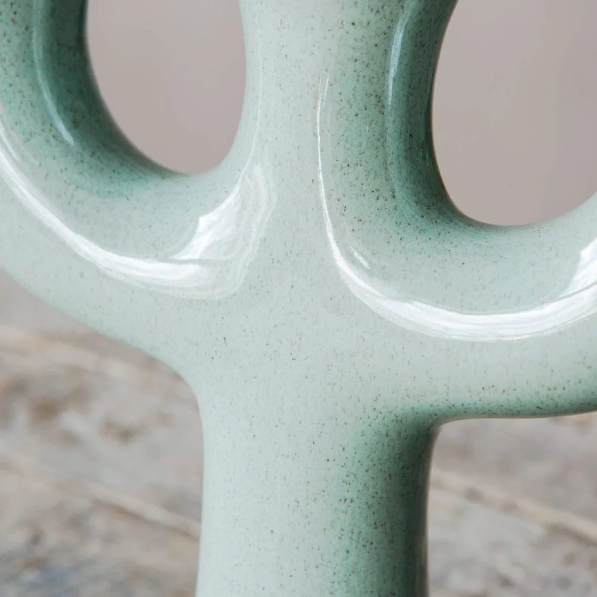 Green Stoneware Candle Holder – image 6