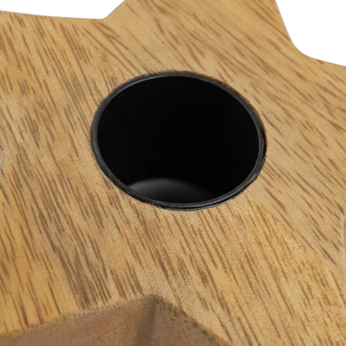 Habitat Mango Wood Star Tealight & Taper Candle Holder – image 3