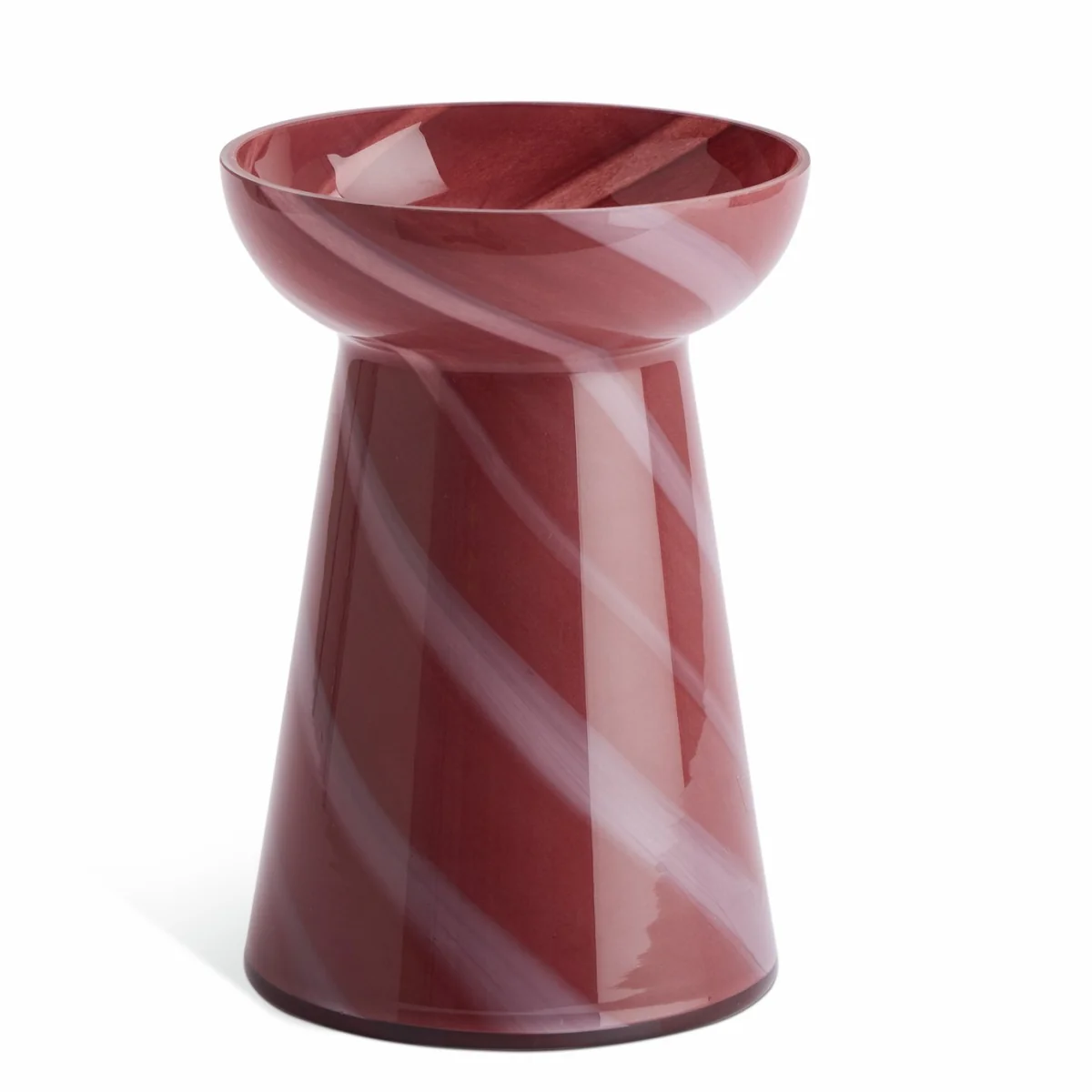 Habitat Glass Swirl Large Red Candle Holder – image 2