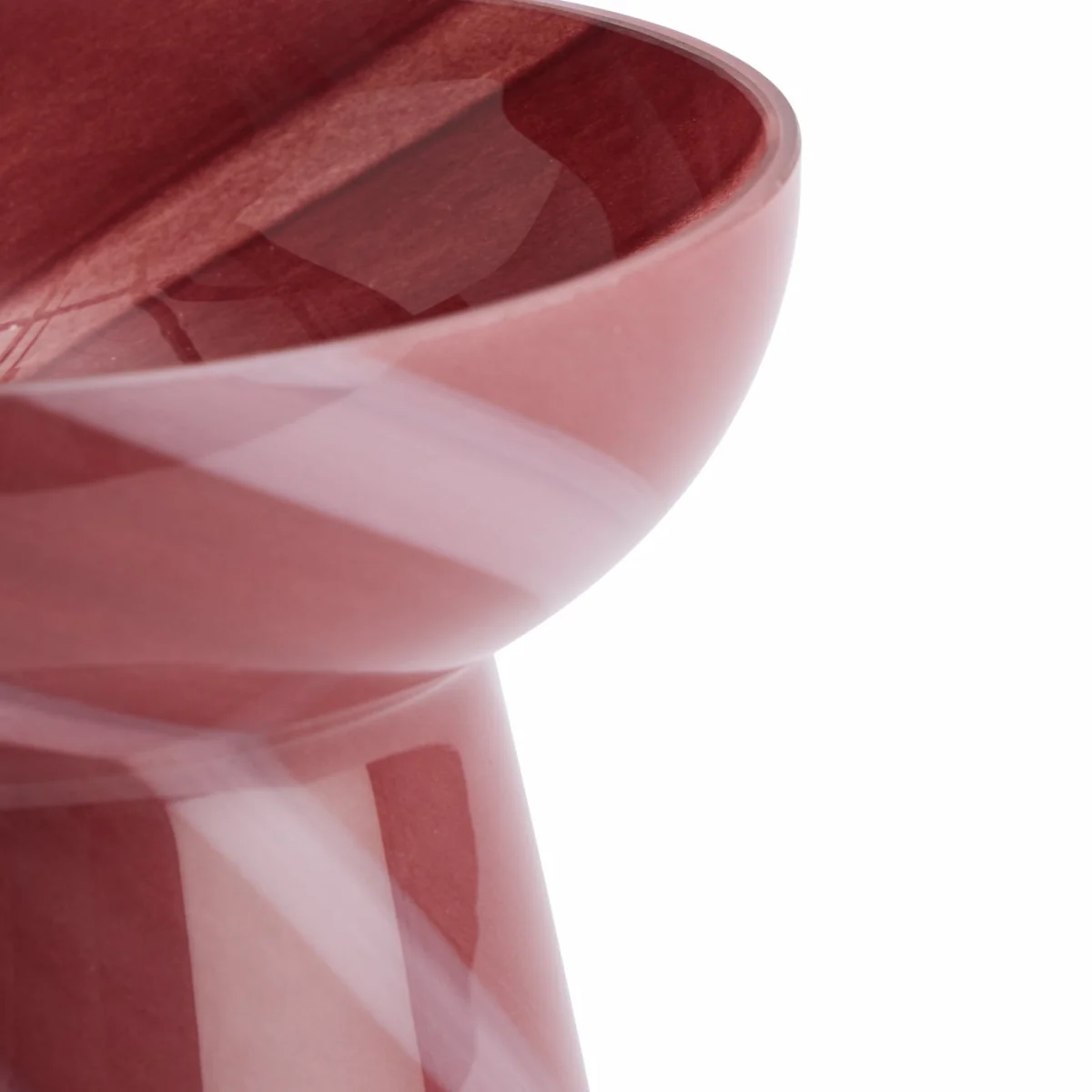 Habitat Glass Swirl Large Red Candle Holder – image 3
