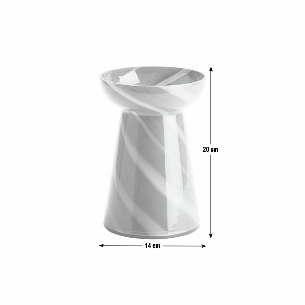 Habitat Glass Swirl Large Red Candle Holder – image 4