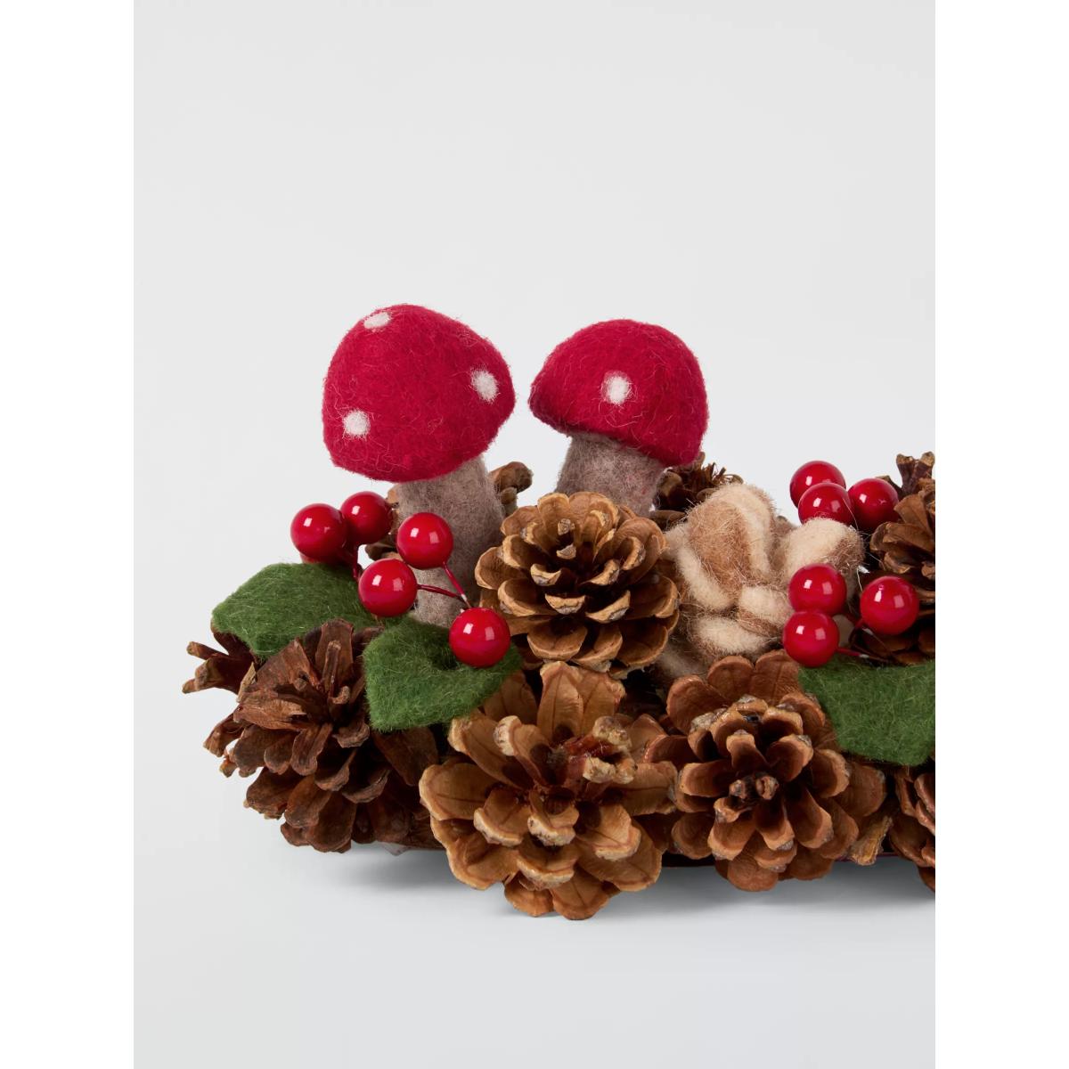 John Lewis Christmas Felt Mushroom and Pine Cone Tealight Holder – image 2