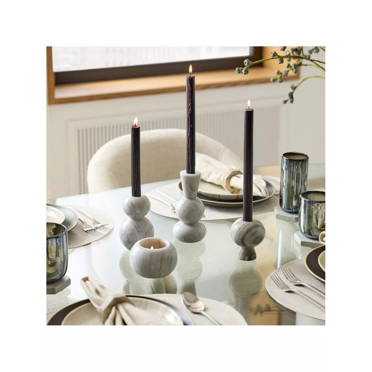 west elm Kali Marble Tapered Candle Holder, H13cm, Medium – image 2