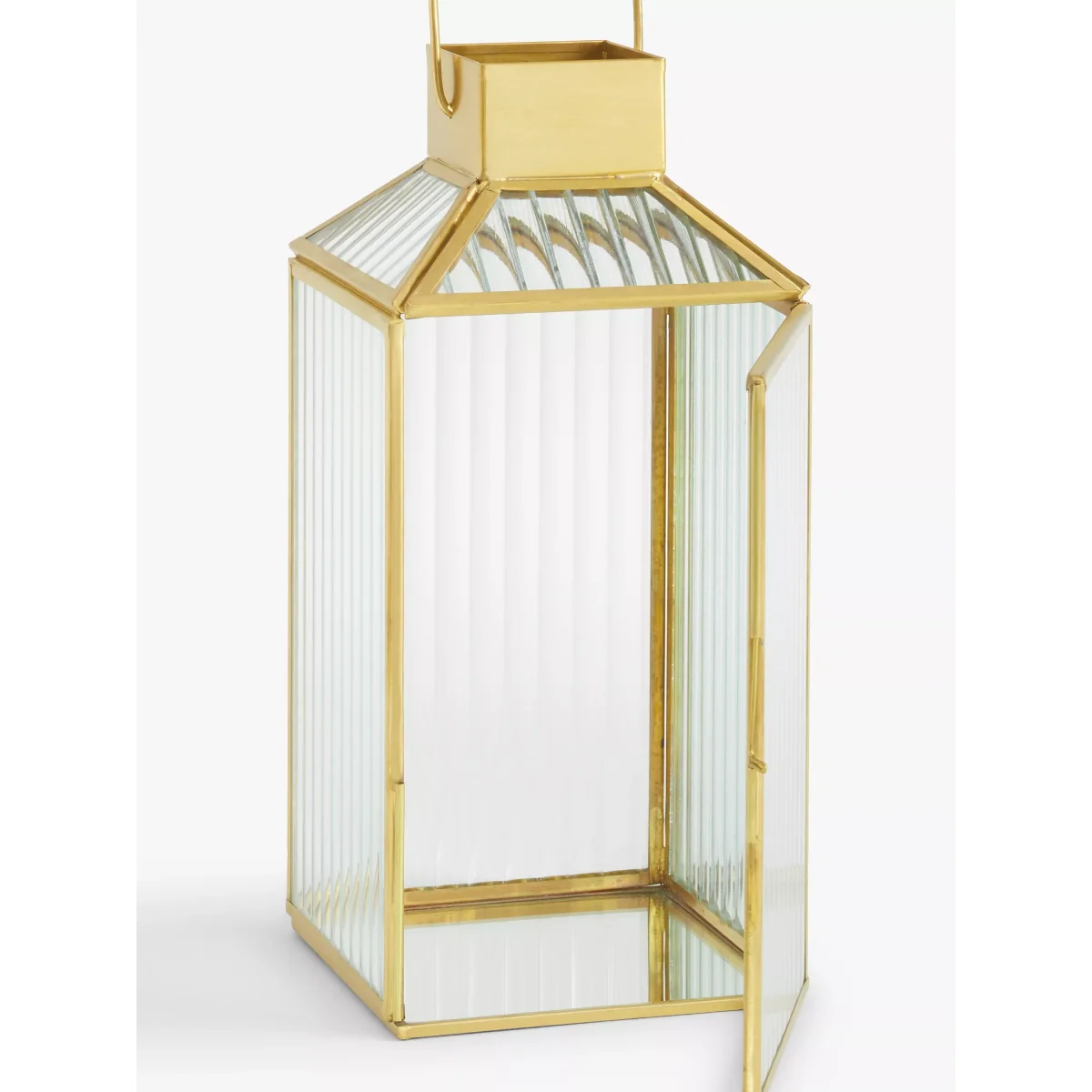 John Lewis Steel Fluted Lantern Candle Holder, Gold – image 3