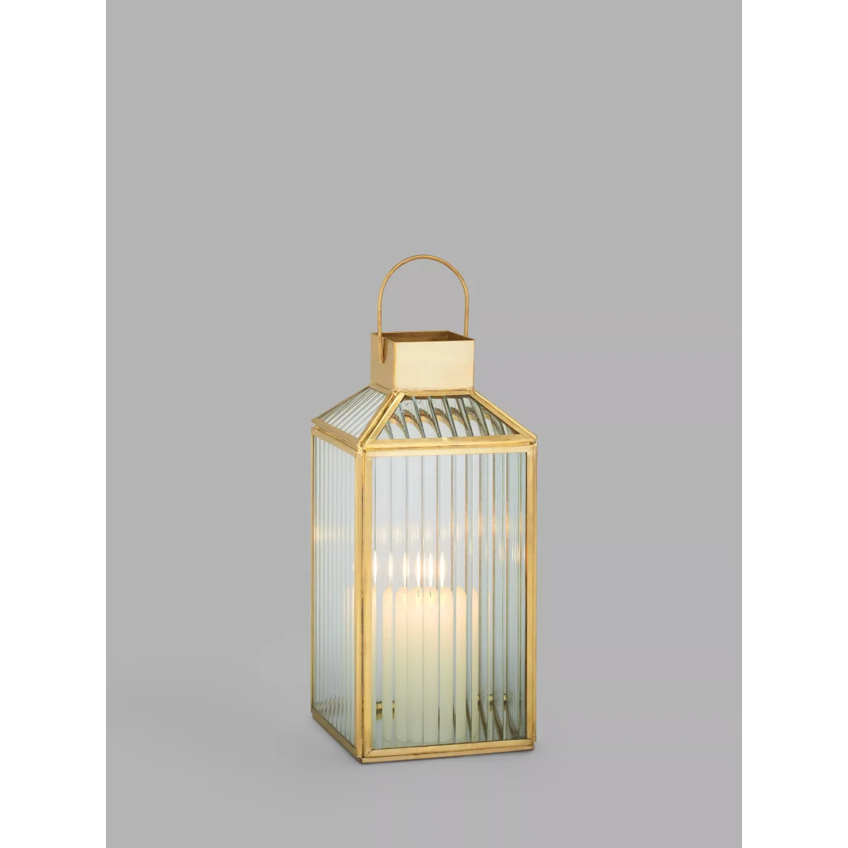John Lewis Steel Fluted Lantern Candle Holder, Gold – image 4