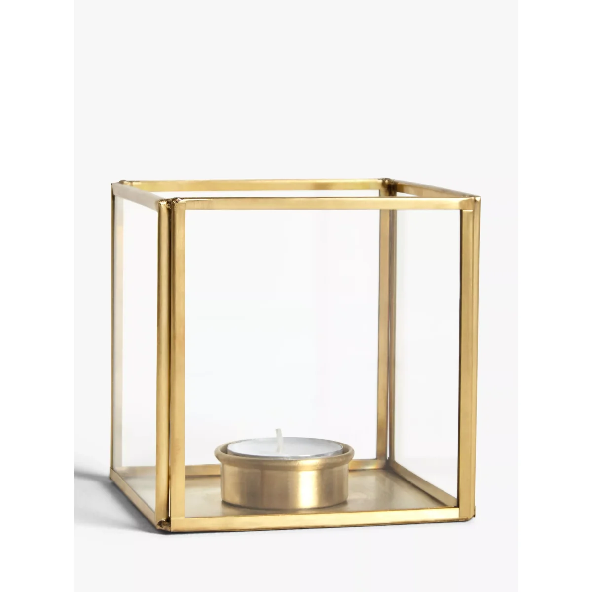 John Lewis & Partners Brass Cube Candle Holder – image 2