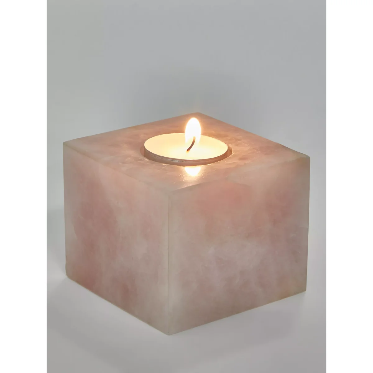 John Lewis & Partners Rose Quartz Crystal Tealight Candle Holder – image 4