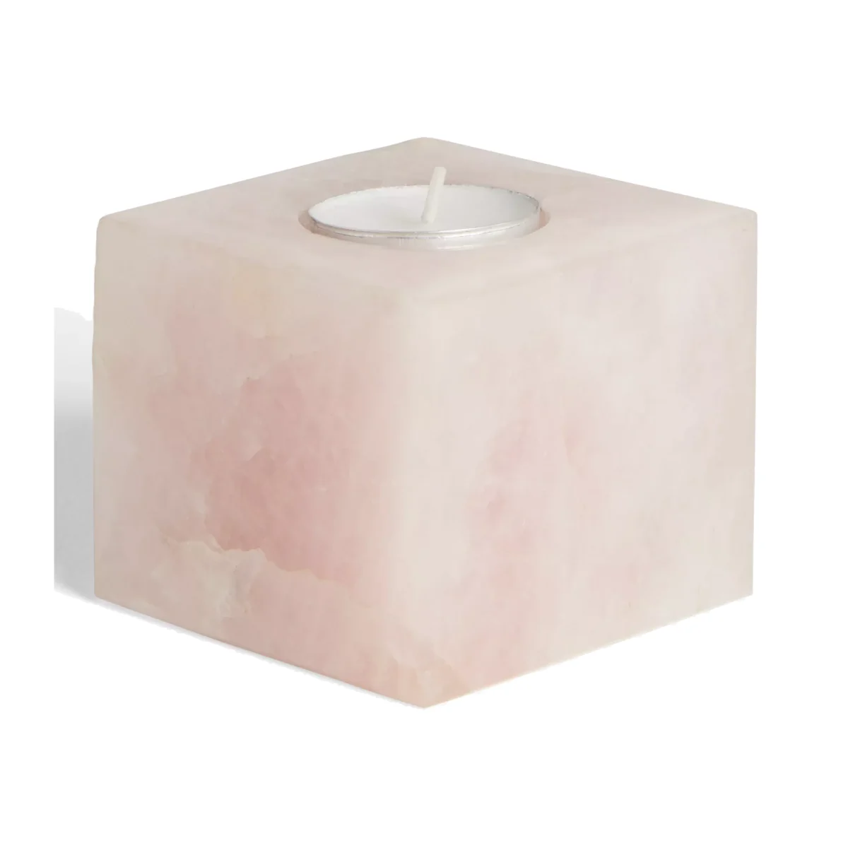 John Lewis & Partners Rose Quartz Crystal Tealight Candle Holder – image 1