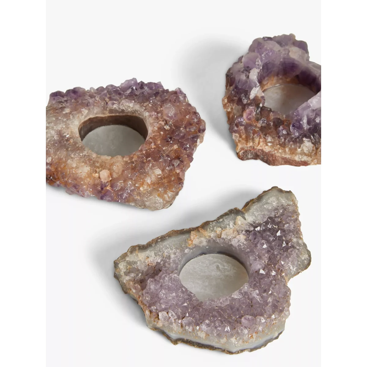 John Lewis & Partners Amethyst Crystal Tealight Candle Holder – image 3